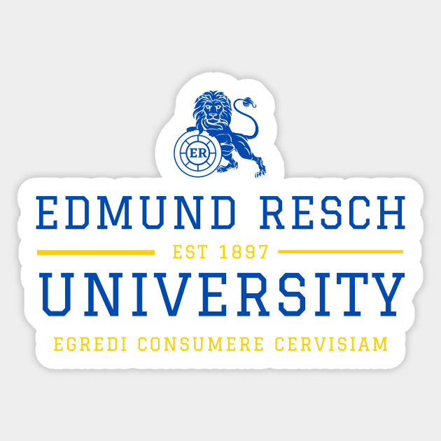 RESCHS UNIVERSITY - blue print Sticker by Simontology